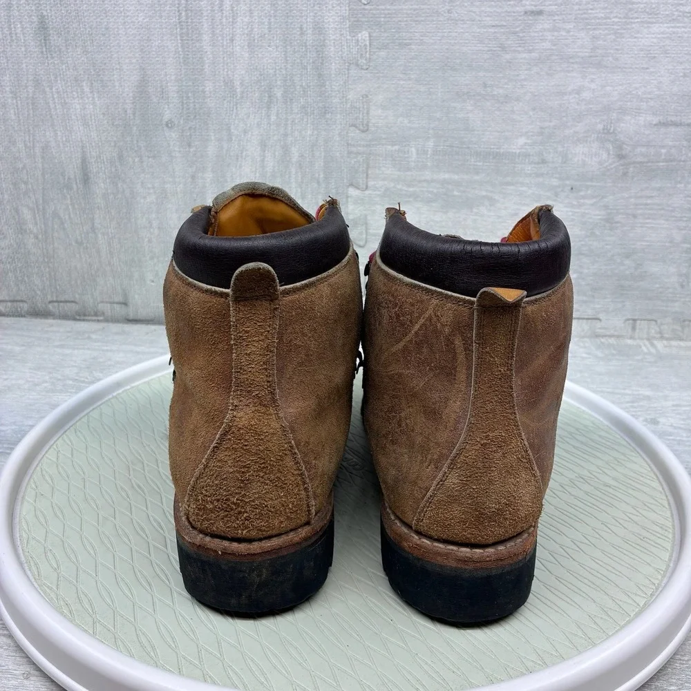 Vintage Hiking Mountaineering Boots Mens 12 Brown Suede Leather Vibram Lug Sole